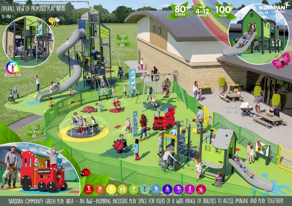 Braddan Community Green Play Area Visualised