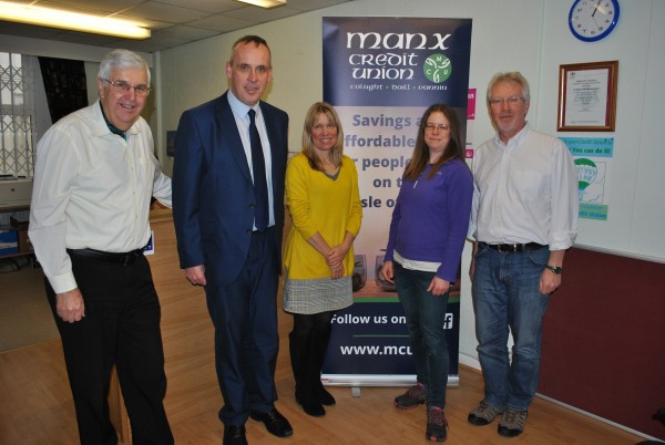 L r David Talbot Aidan Mallinson Wendy Shimmin Ellie Chapman and Ian Yates from the Manx Credit Union