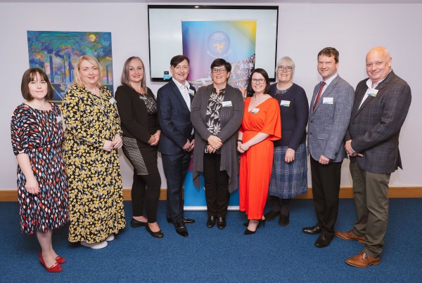Manx Lottery Trust Trustees L R Sophie Pearce Helen Summerscales Nicolle Plumley Trevor Butler Sarah Kelly Sarah Maltby MHK Breda Craine Ralph Peake Stephen Turner at the Thematic Funding Launch v3