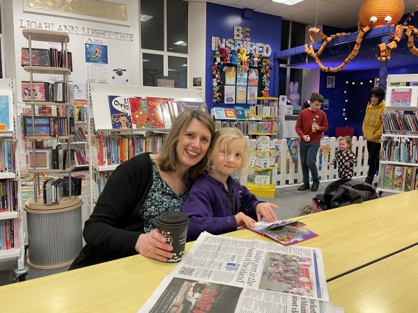 Rosie and Lowenna Quinn The Family Library warm space